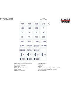 label set banknote/coin (15,5x8)