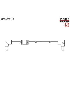 DC-plug assy, 2.5mm(RA) to 2.5mm, 2m