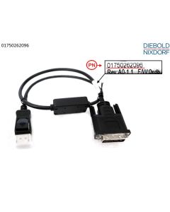 Displayport to DVI cable 0.75m bk