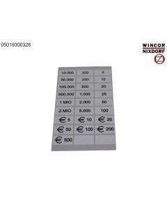 Label set banknote size (13x26)